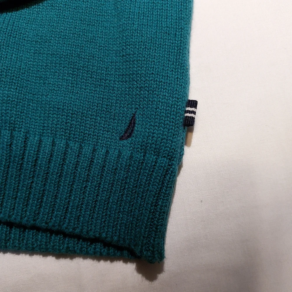 Nautica Half Zippered Pullover Cotton Sweater NEW Boys 4 Striped Gray Blue Green